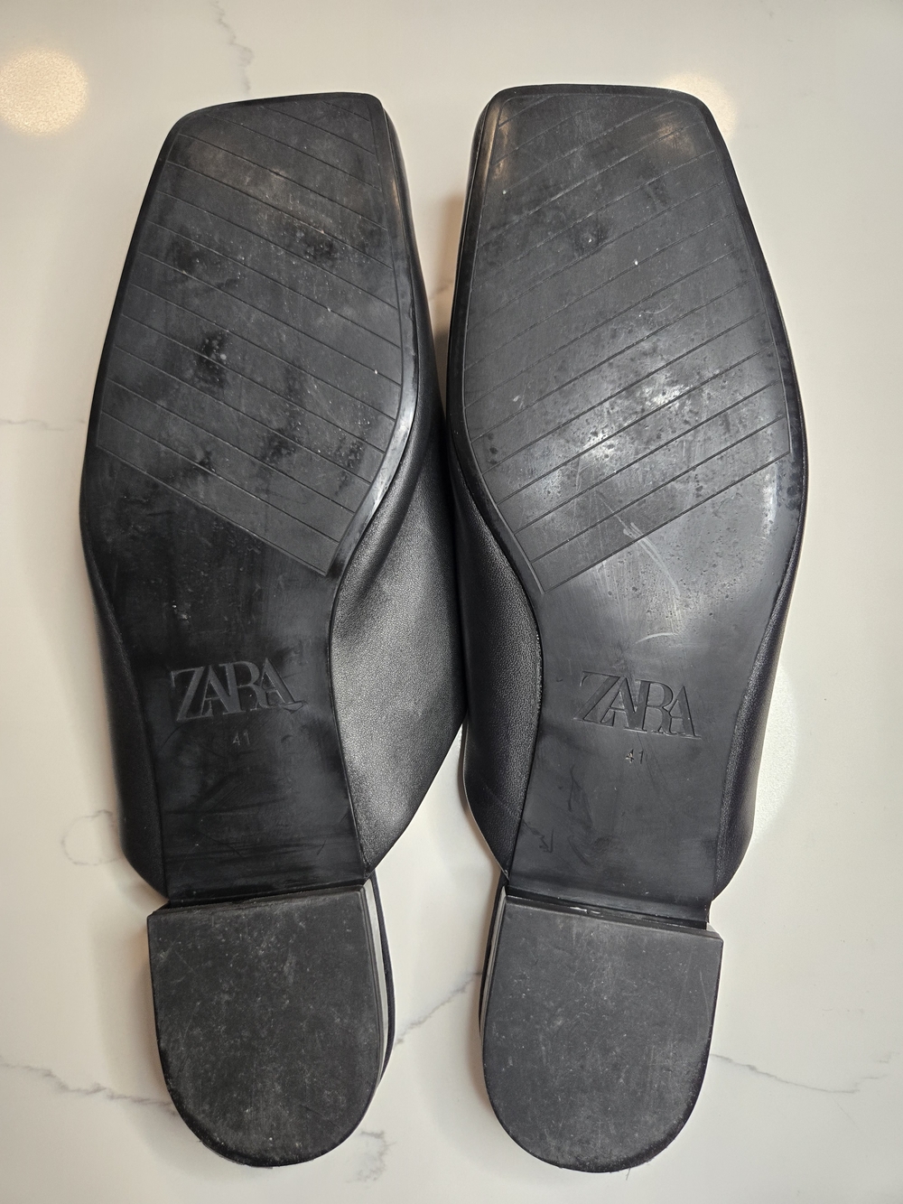 Zara Black Leather Slip-On Mules Size US10-EU41 - Picture 10 of 10